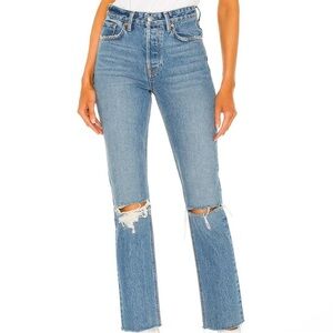 GRLFRND Karolina High Rise Straight Crop Jeans in The Valley